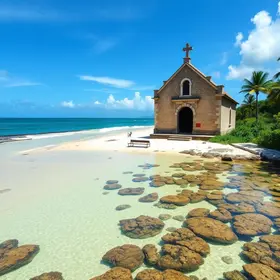 Uma capela do século XVIII na areia e 495 mil hectares de mar protegido: a praia pernambucana onde o rio deságua entre os recifes Praia dos Carneiros