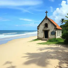 Uma capela do século XVIII erguida sobre a areia e mar quase sem onda: o encontro de rio e oceano no litoral sul de Pernambuco Praia dos Carneiros