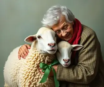 avô de 93 anos recebe carneiros